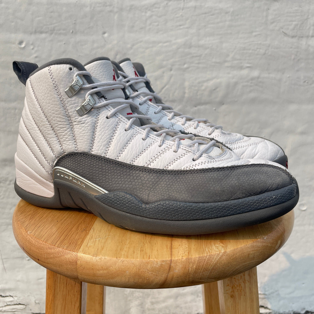 Air Jordan 12 Retro White/Dark Grey Size 12