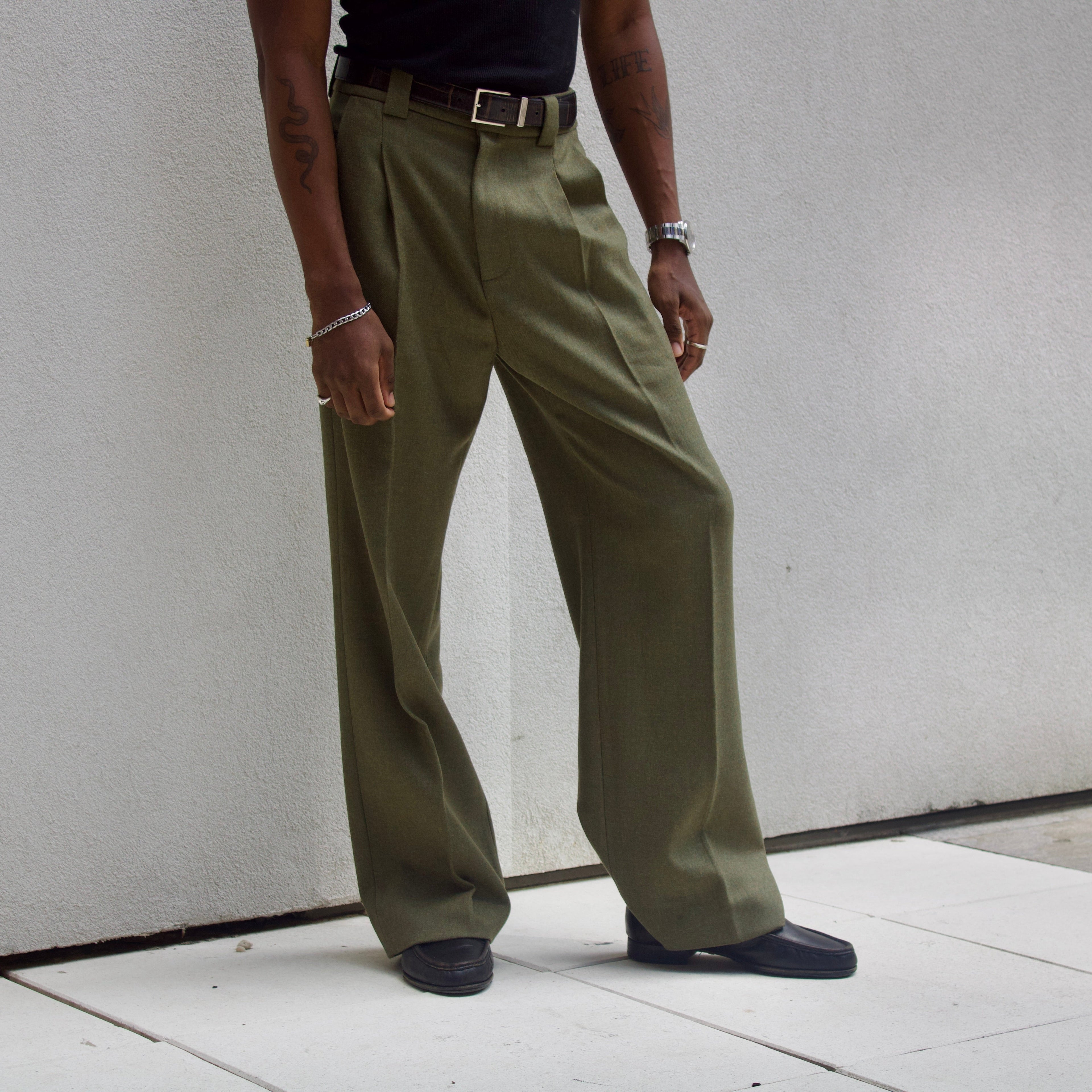 george pleated dress pants George Men`s Pleat Front Wrinkle Resistant Pant, Size: 30 x 30, Black