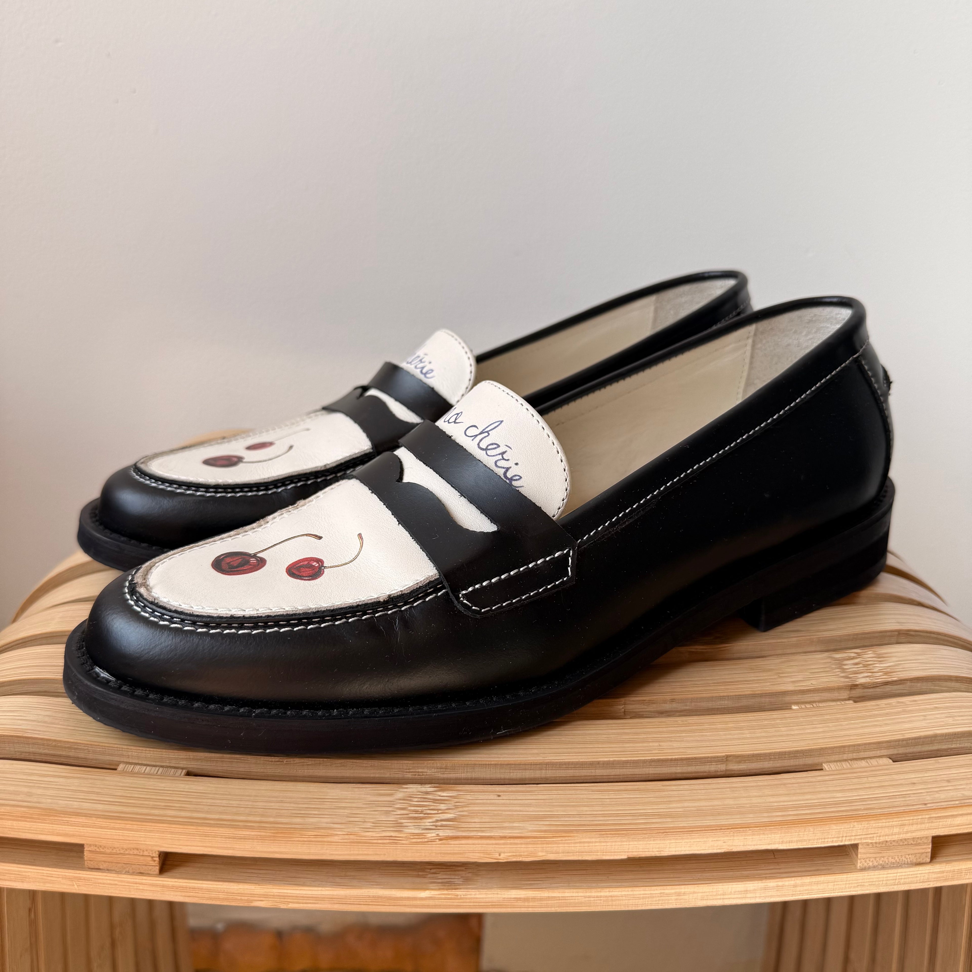 Duke + Dexter Cherry Penny Loafers Size 8
