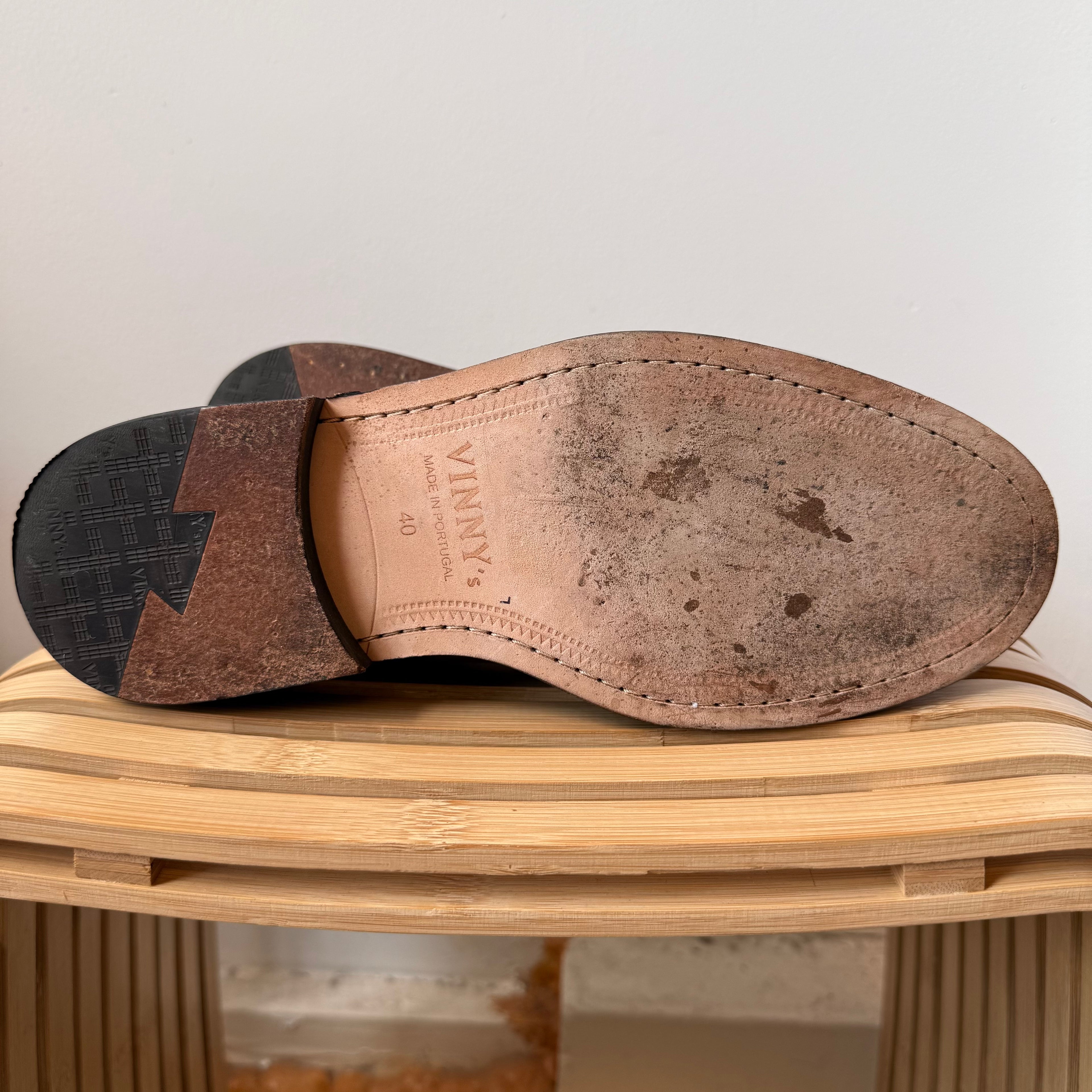 Vinny's Snakeskin Leather Penny Loafers Size 40