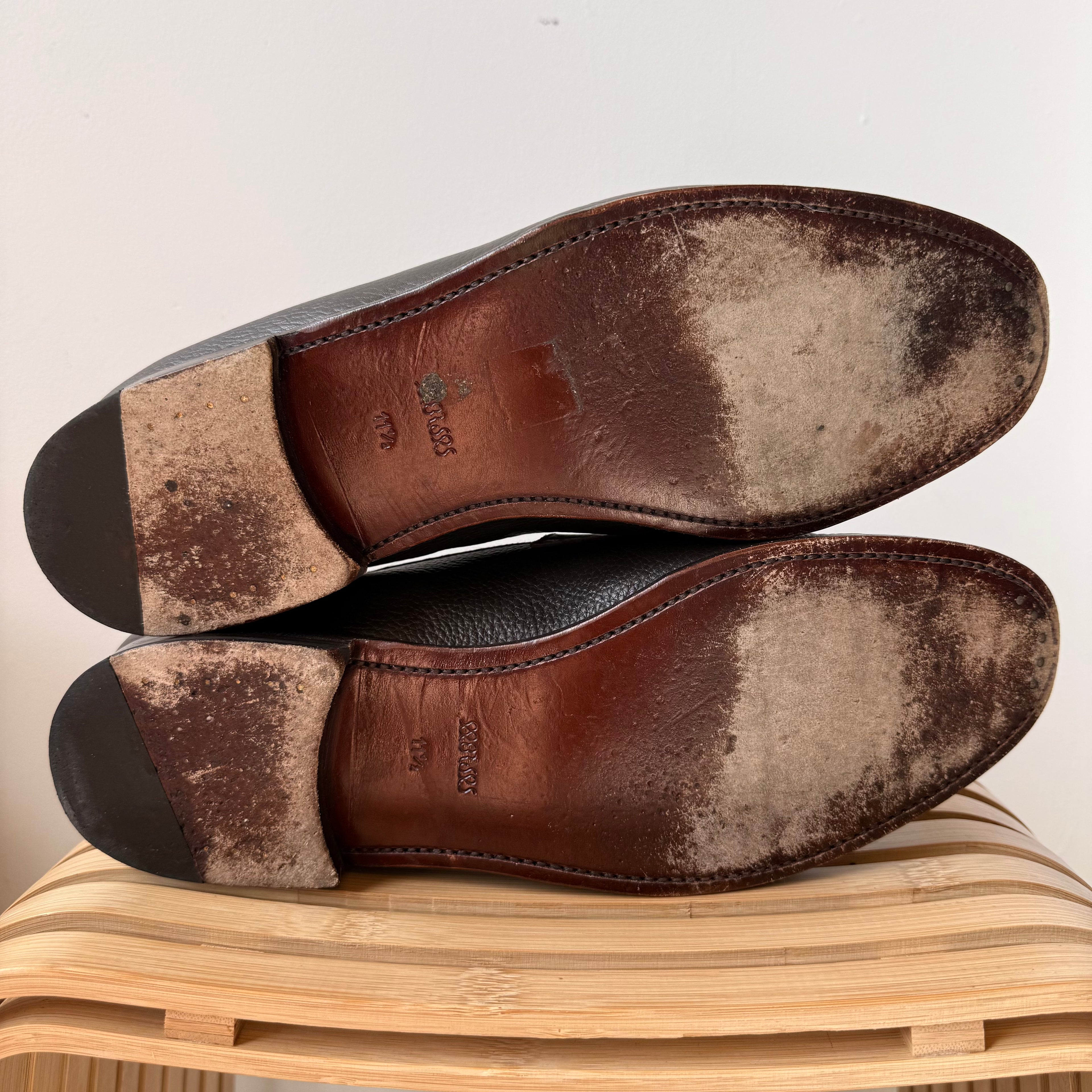 Morjas Brown Pebble Leather Penny Loafer Size 12