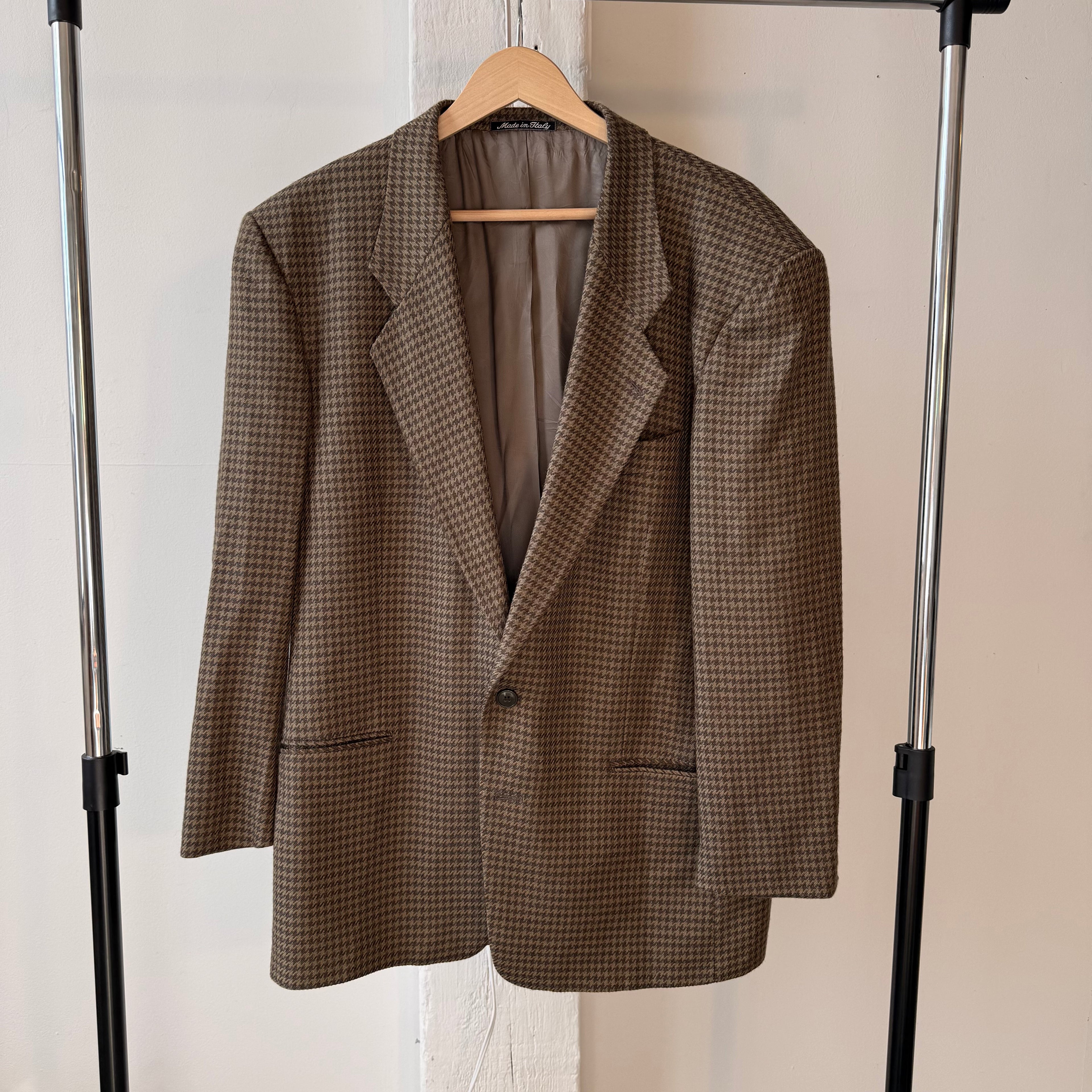 Vintage Armani Houndstooth Wool Blazer Size 40R