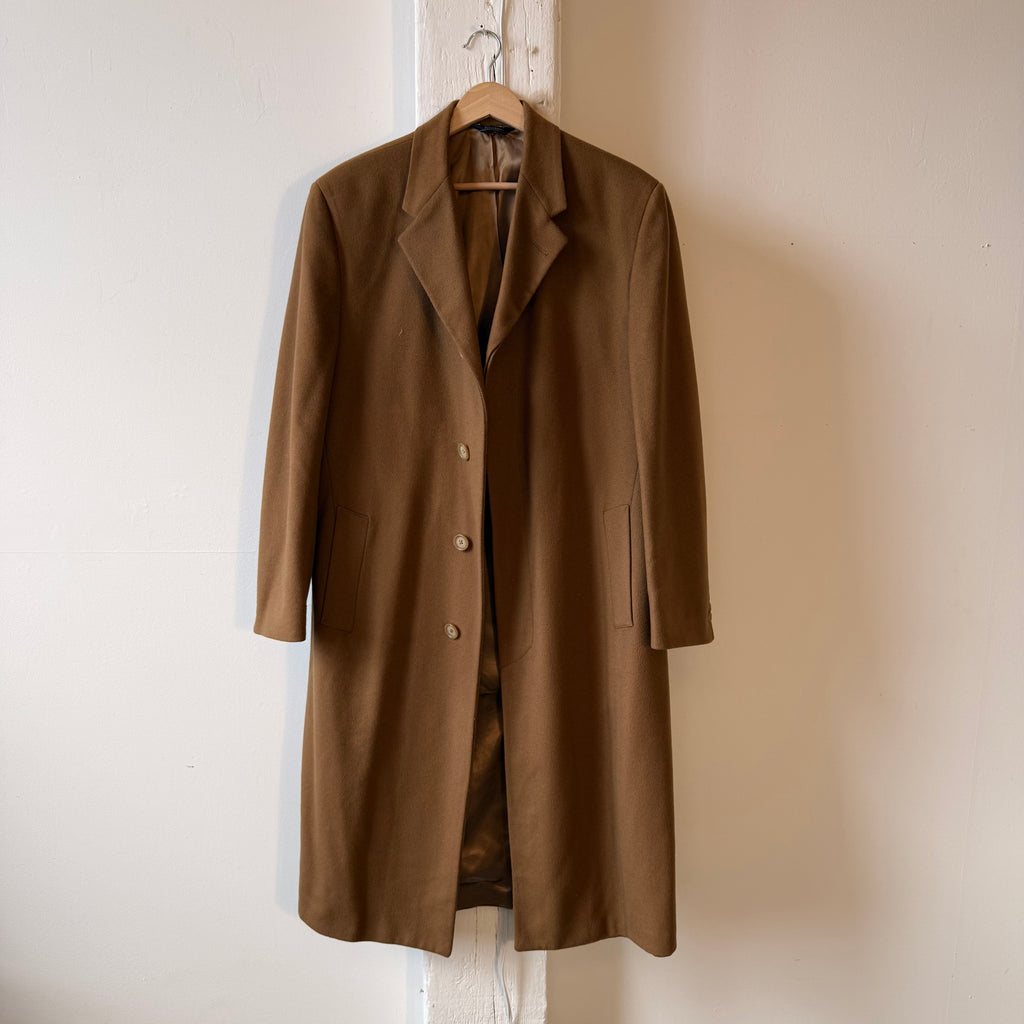 Barney's New York Tan Wool Overcoat Size 40R