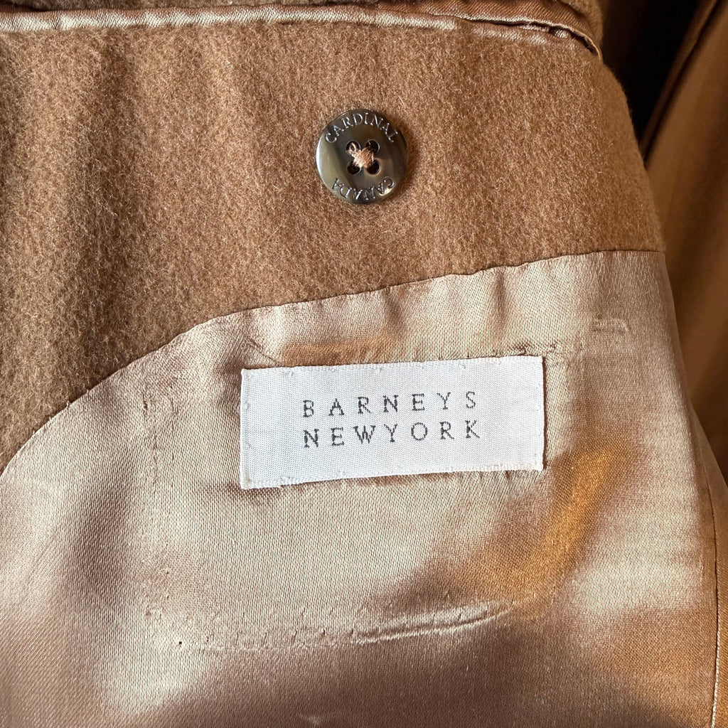 Barney's New York Tan Wool Overcoat Size 40R