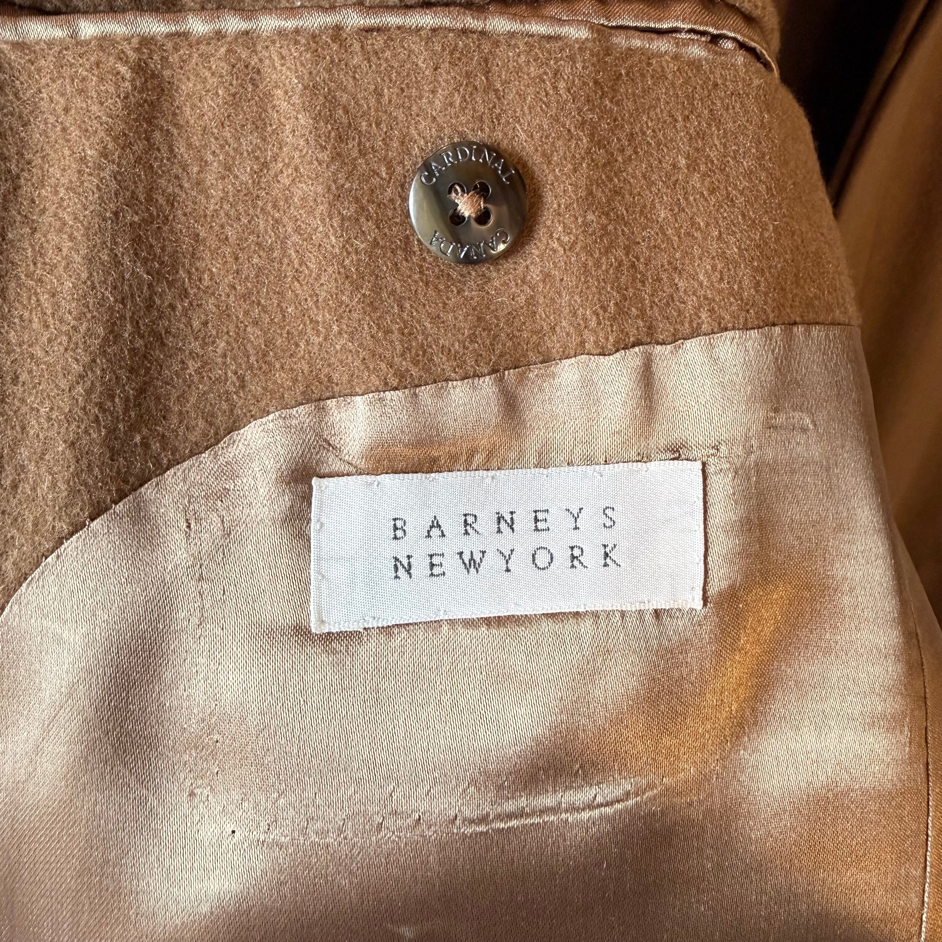 Barney's New York Tan Wool Overcoat Size 40R