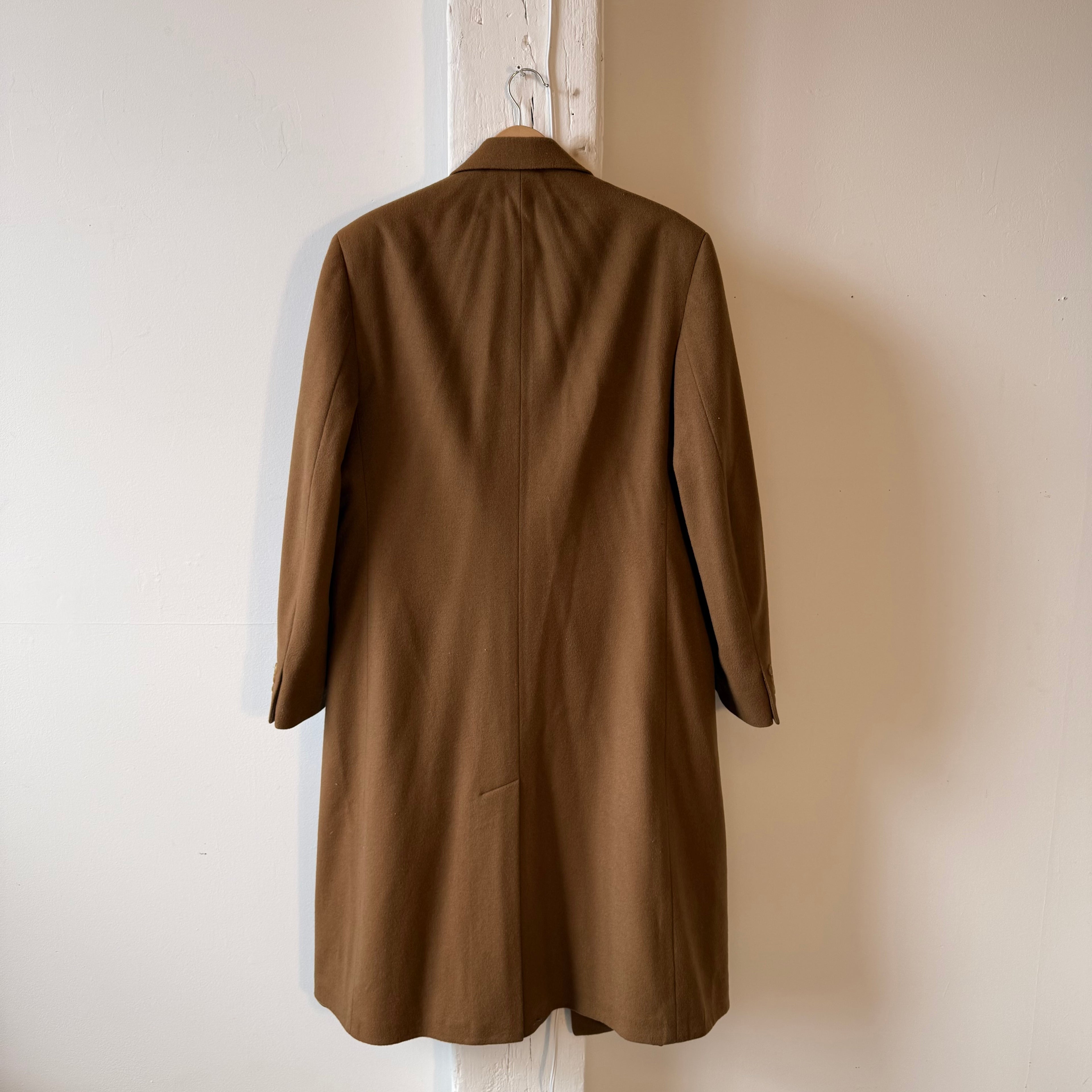 Barney's New York Tan Wool Overcoat Size 40R
