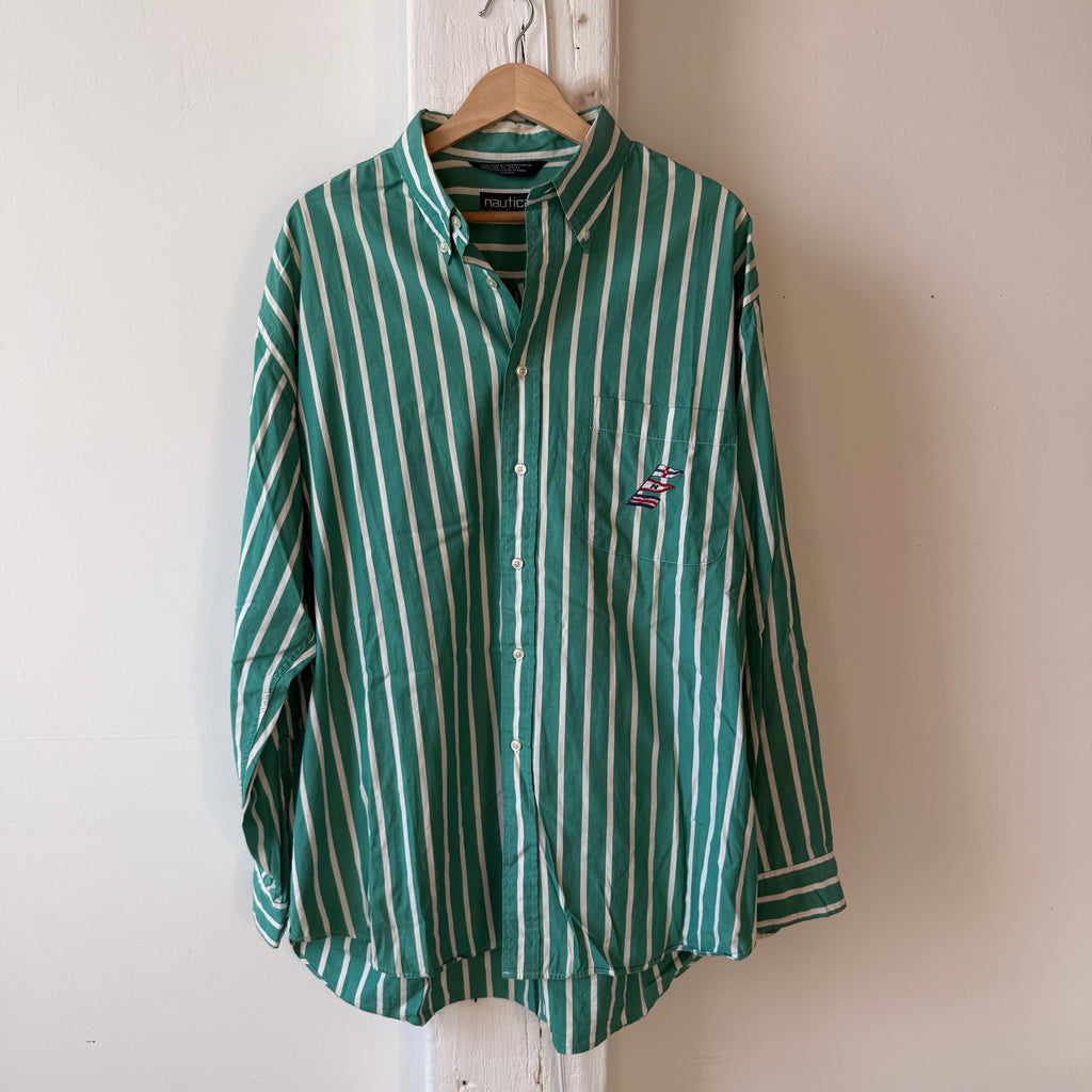 Vintage Nautica Striped Button-Down Size XL
