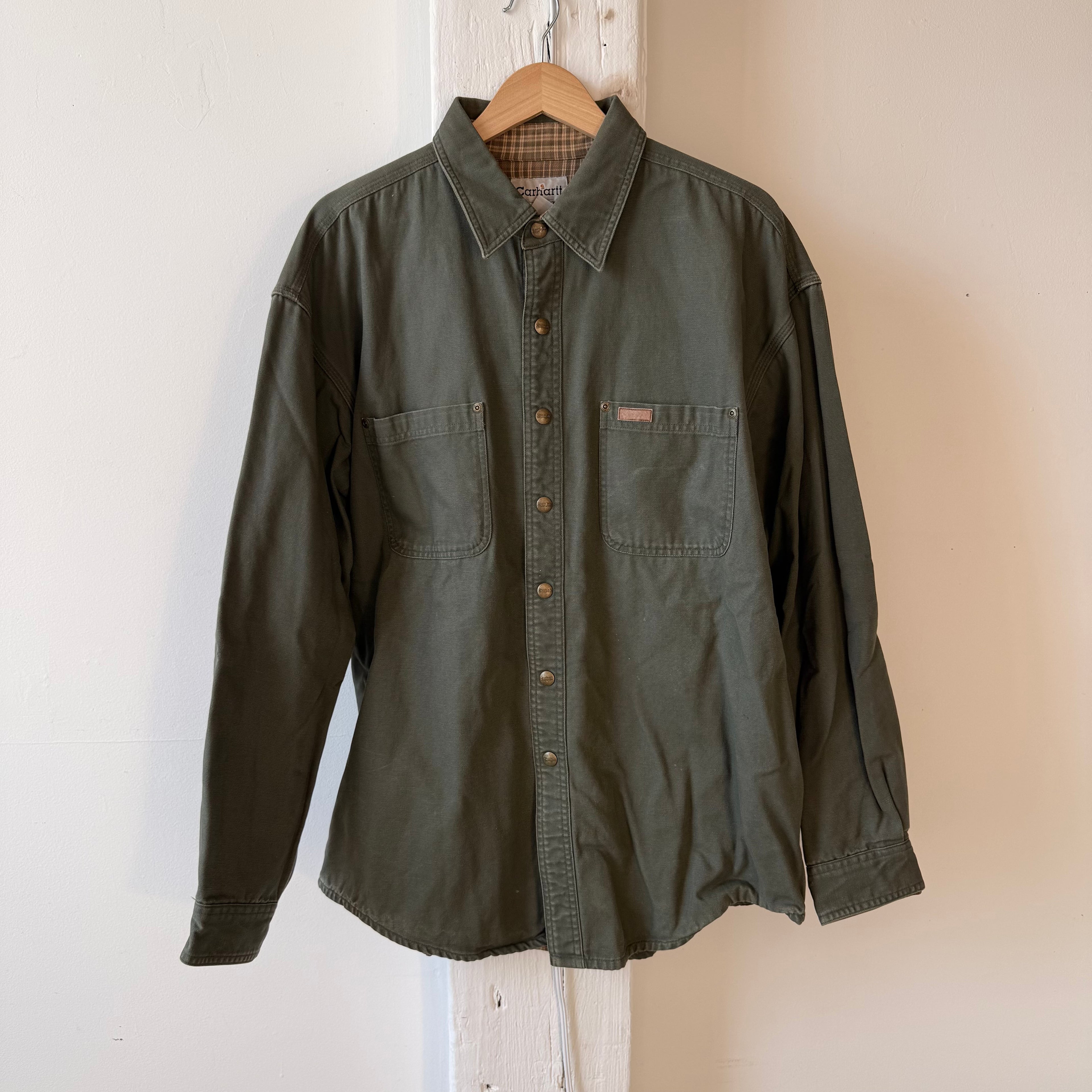 Vintage Carhartt Overshirt Olive Cotton Size L
