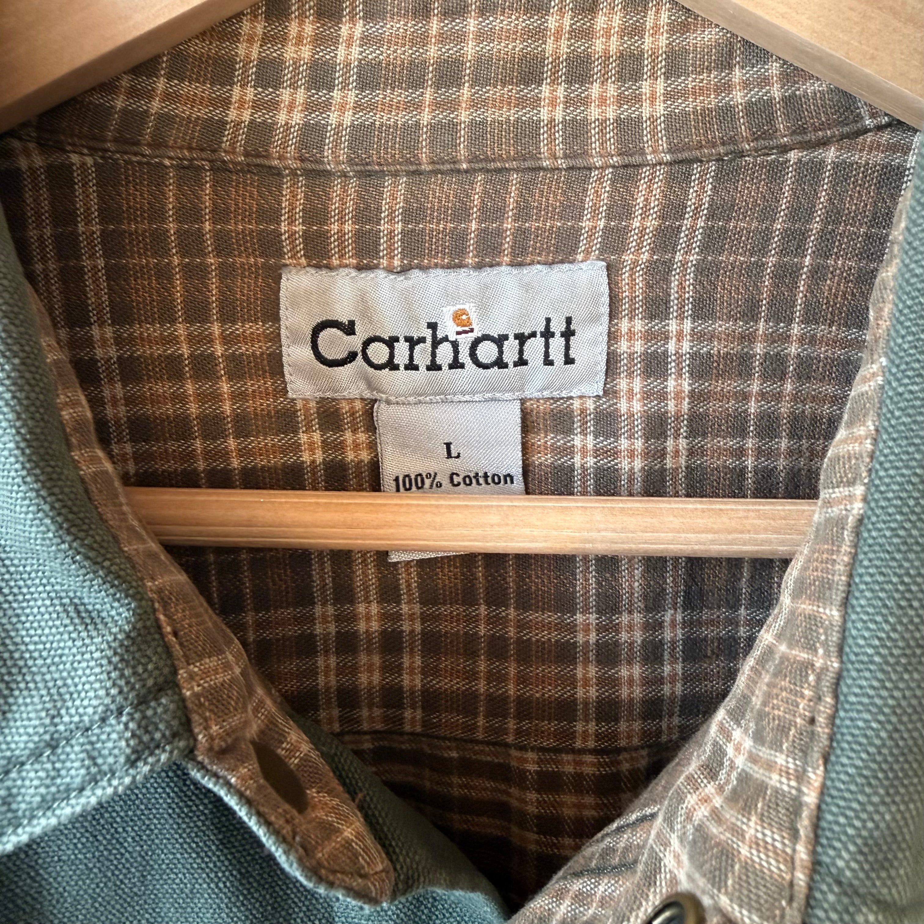 Vintage Carhartt Overshirt Olive Cotton Size L