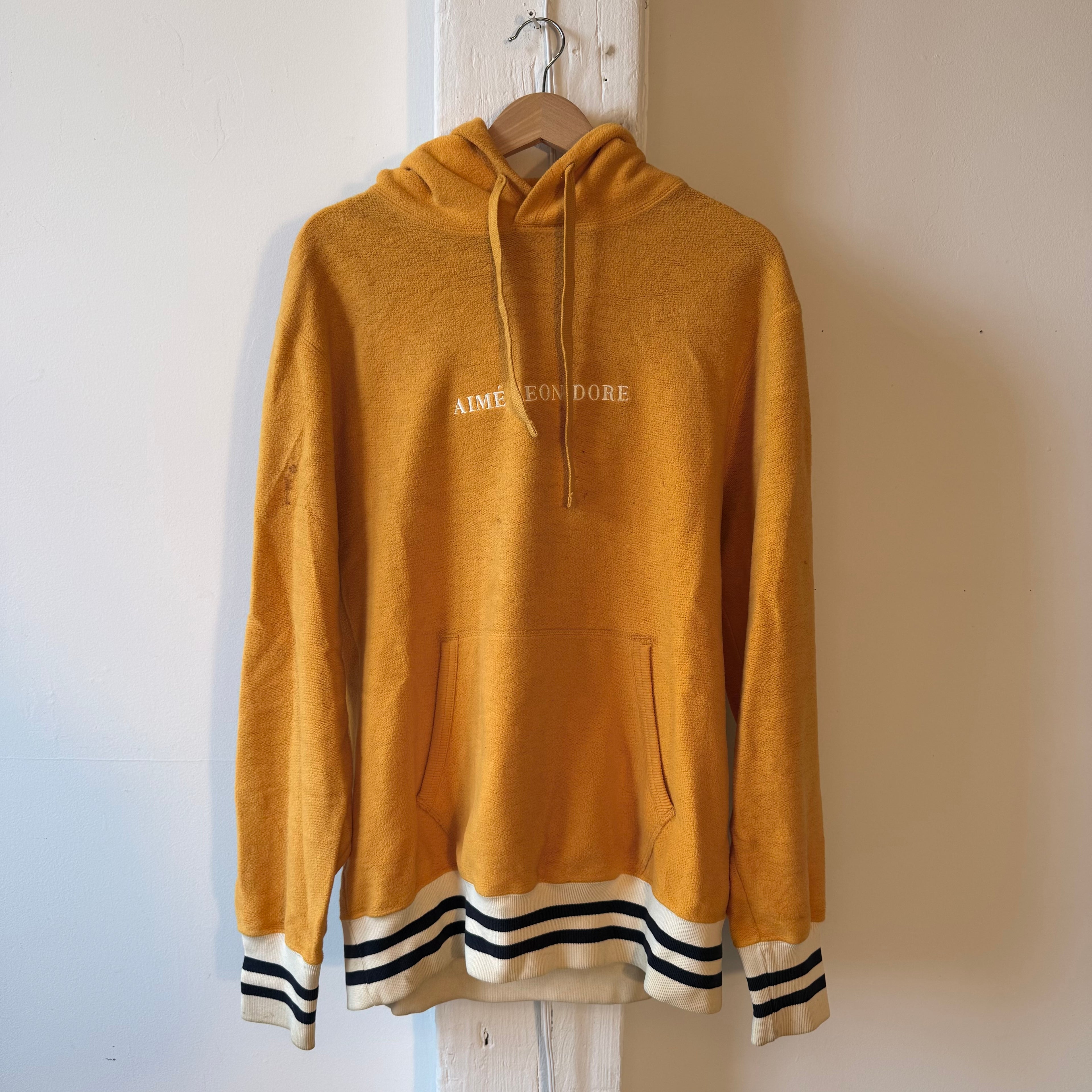 Aimé Leon Dore Yellow Fleece Hoodie Size L