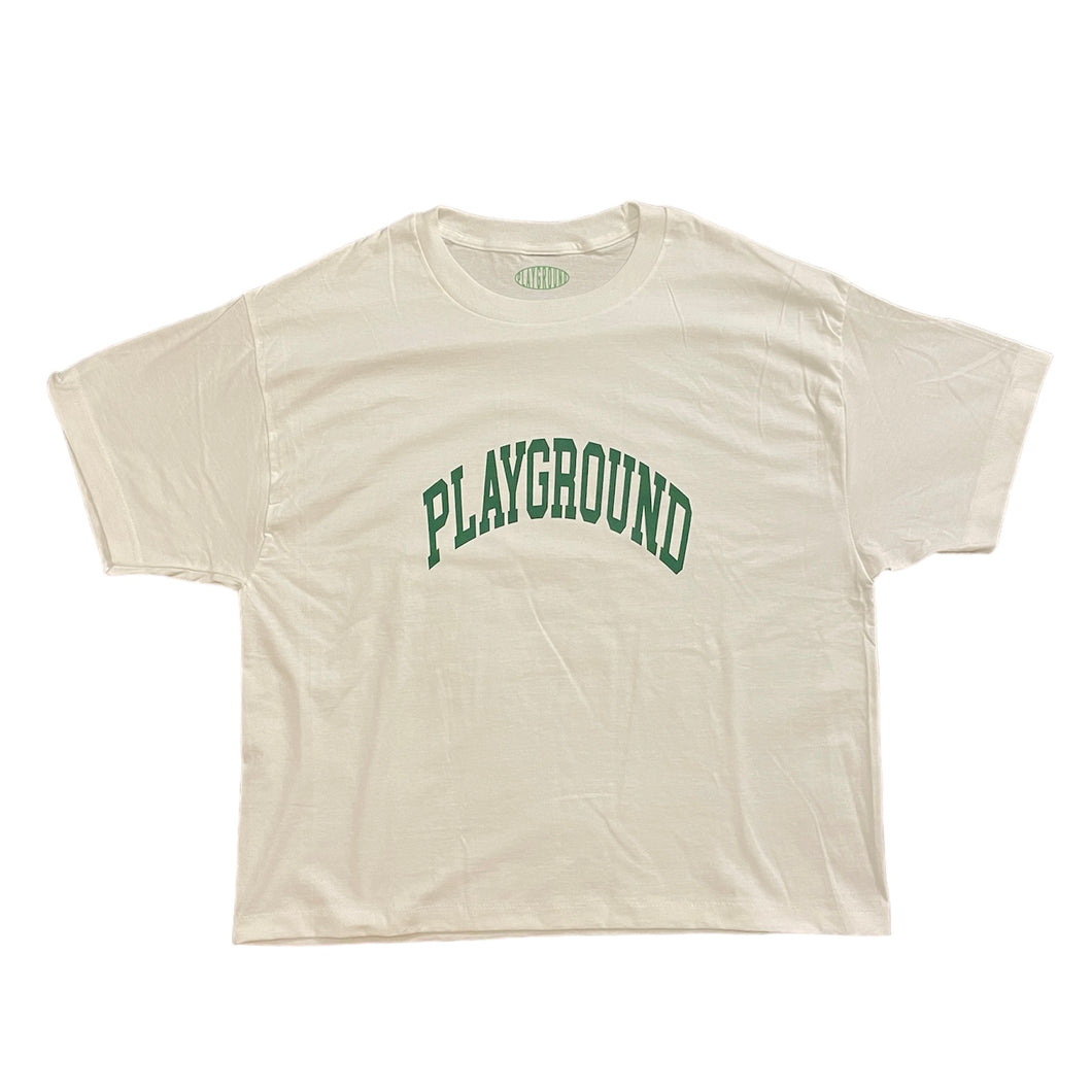 Playground Collegiate Cropped T-Shirt - White