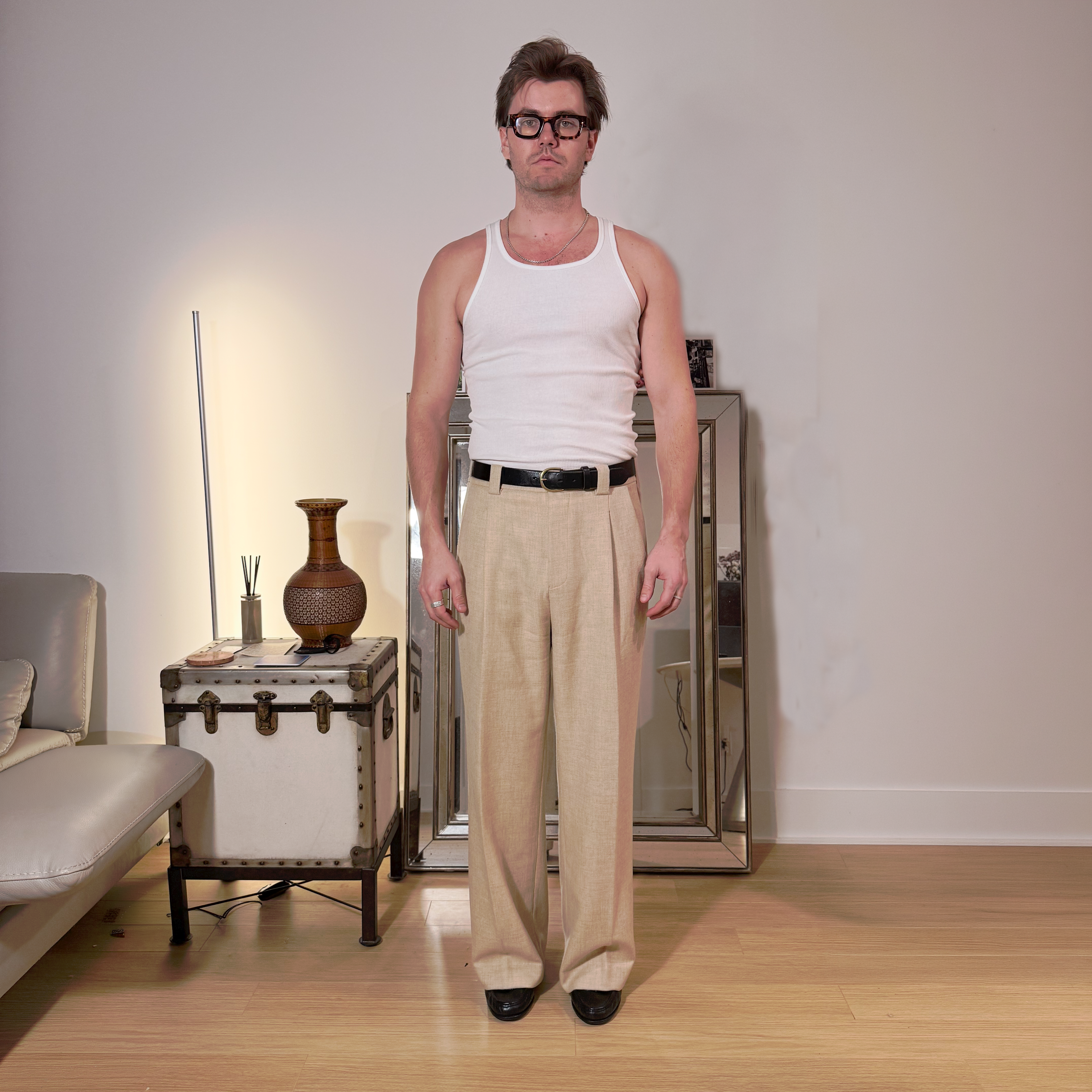 The George Wide-Fit Pleated Trouser